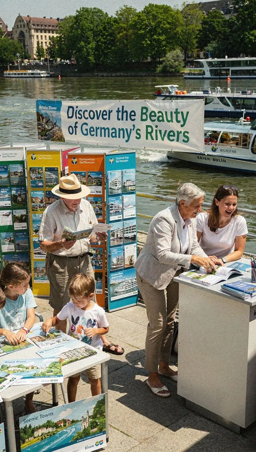 Übersichtliches Büro mit Landkarten und Buchungsunterlagen zur Planung maßgeschneiderter Flusskreuzfahrten in Deutschland.